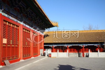 传统建筑 文庙 红墙琉璃瓦