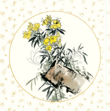 國畫野花