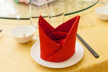 餐桌 喜庆 装修 餐巾 红色