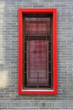 中式古建筑园林雕花木窗