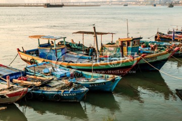 渔港渔船 渔村 港口 海湾海水