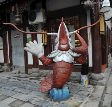 大龙虾雕塑 龙虾