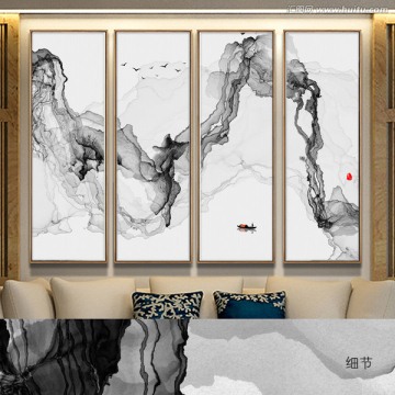 水墨煙云 意境水墨裝飾畫(huà)