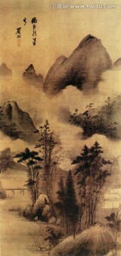 陳繼儒 云山幽趣圖
