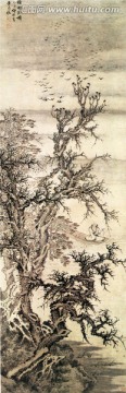 袁尚統(tǒng) 枯林孤棹圖