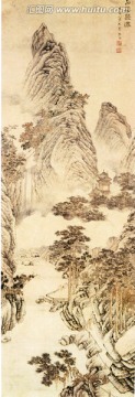 陳裸 石梁飛瀑圖