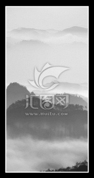 水墨山水畫 未分層