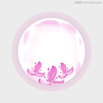 水墨花卉陶瓷花面設(shè)計(jì)