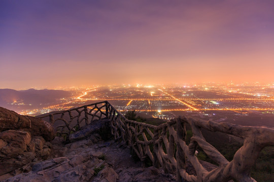 西山远眺北京城西城区夜景