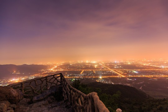 西山远眺北京城西城区夜景