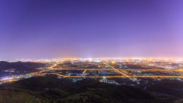 西山远眺北京城西城区夜景