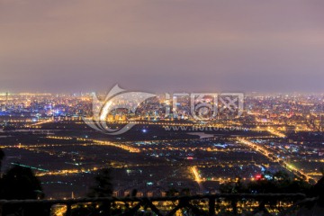 西山远眺北京城西城区夜景