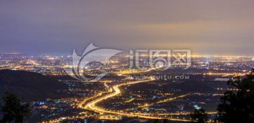 西山远眺北京城西城区夜景