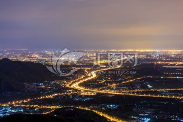 西山远眺北京城西城区夜景