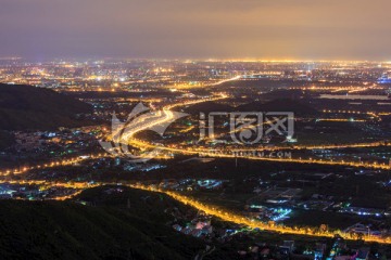 西山远眺北京城西城区夜景