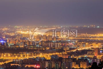 西山远眺北京城西城区夜景