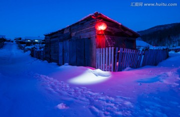 山村雪景