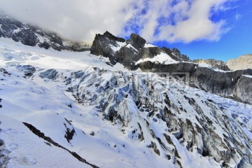 玉龙雪山的冰川