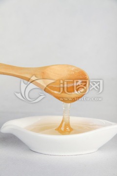 蜂蜜 木勺 流淌的蜂蜜