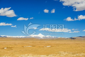 雪山 西藏风光 蓝天白云