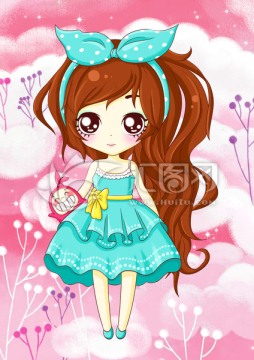 可愛女孩筆記封面插畫手機殼