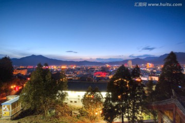 丽江 狮子山公园 黄昏 夜景