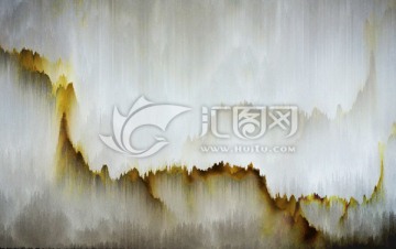 新中式山水 床頭玉石畫 合層