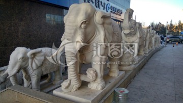 大象石雕，大象