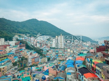 韩国棚户区街路建筑群