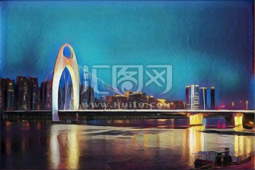 裝飾畫獵德大橋