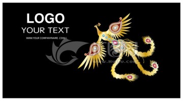 寶石鑲嵌黃金鳳凰矢量作品