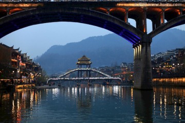 凤凰古城 夜景 湘西 著名景点