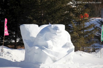 雪雕 雕塑 雪乡 冰雪艺术 雪
