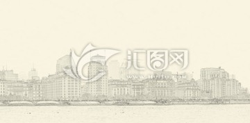 上海外灘線描