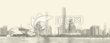 廣州城市線描  合層