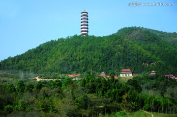 天荡山 灯塔 寺庙 风景区