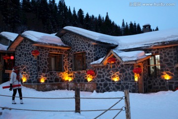 雪乡 双峰林场 春节 红灯 灯