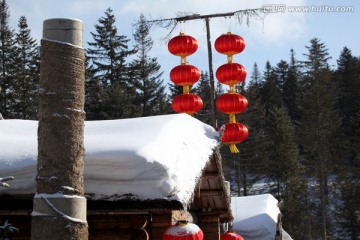 雪乡 双峰林场 春节 红灯 灯