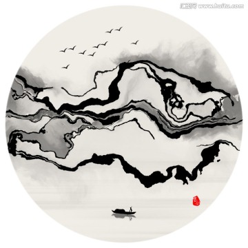 抽象意境水墨畫