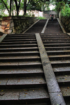 湖南 岳麓山 石台阶 石板路