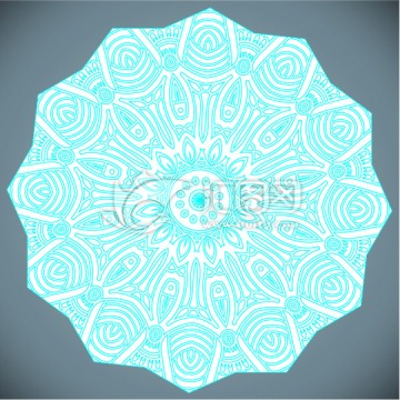 曼陀羅復(fù)古圓形花紋