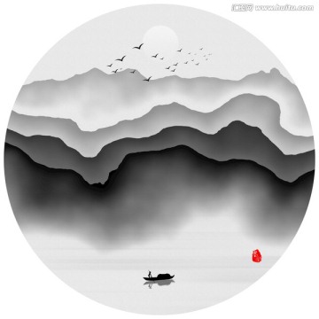水墨風(fēng)景畫 意境水墨