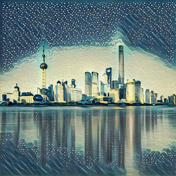 上海陸家嘴裝飾畫油畫