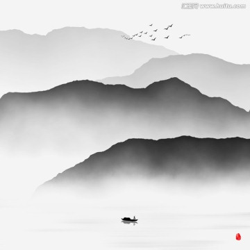 高雅意境水墨畫 中國(guó)風(fēng)裝飾畫