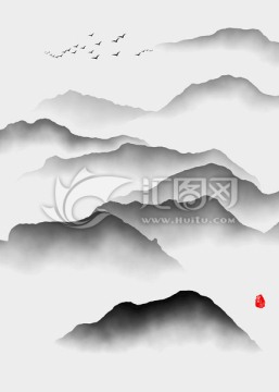 墨韻水墨畫 意境墨山