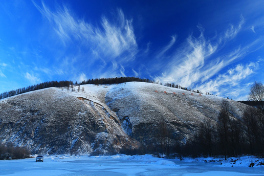 冰河山脉雪景