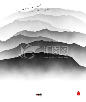 水墨畫 意境山川