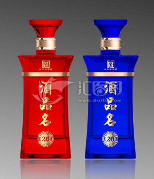 透明酒瓶效果圖