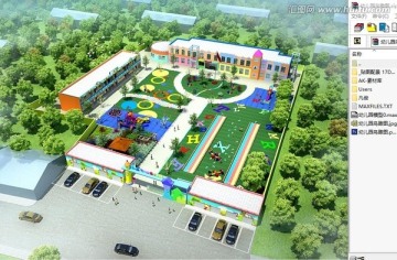 幼兒園鳥(niǎo)瞰效果圖3d源文件