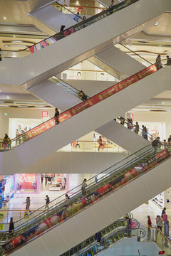扬名广场购物商场步行电梯